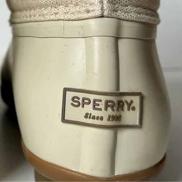 Sperry-Women’s-Saltwater Duck Boot-Size 10-Ivory/Shimmer Gold/Brown-NWOT - Picture 11 of 12